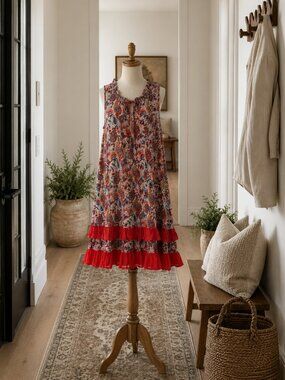 Papillion Ladies Medium Paisley Sundress Ruffled Tiers